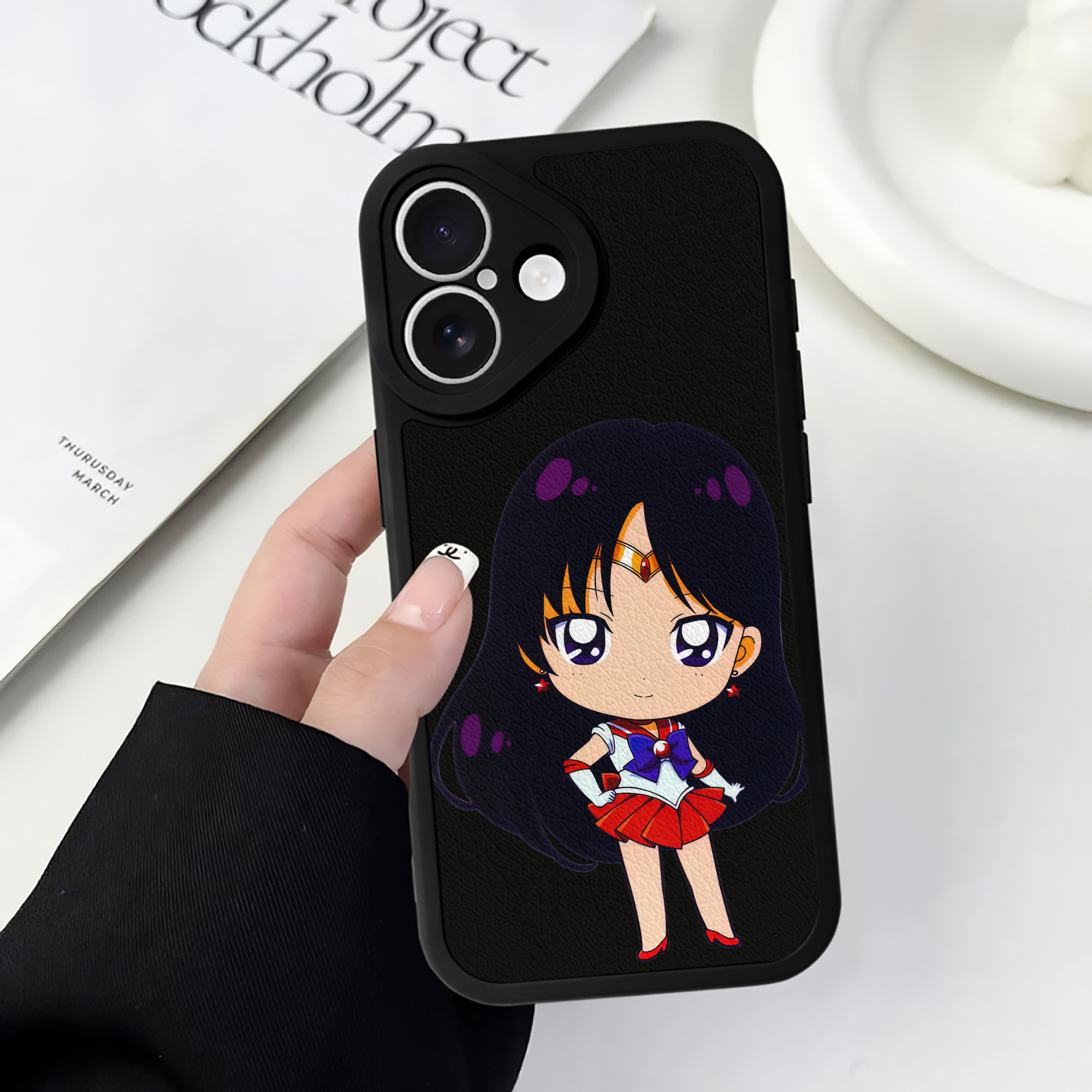 （画像用） 美少女戦士セーラームーン 火野レイ ひの レイ Sailor Moon Hino Rei （セーラーマーズ,Sailor Mars） 【iPhone 16シリーズ対応】シリコンスマホケース（レザー調） 材質：シリコン